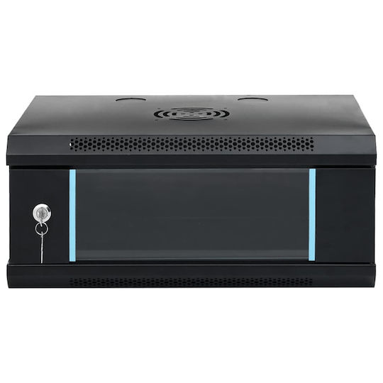 vidaXL Wall Mounted Rack Cabinet 4U 53x40x21cm Black 30256
