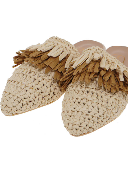 Flat Mules σε Μπεζ Χρώμα