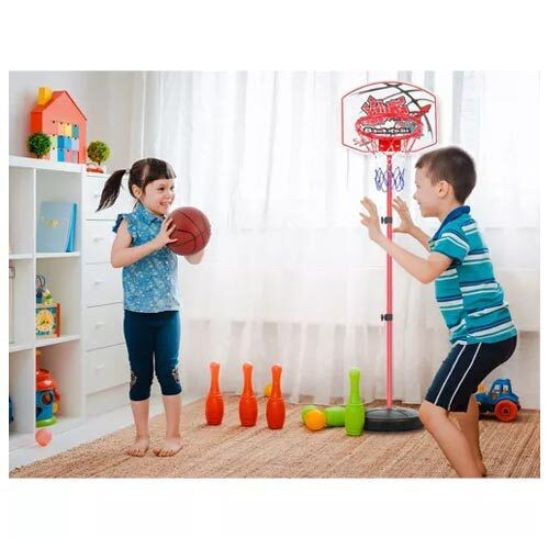 Basketballkorb-Set 2 in 1 Zielzubehör verstellbare Höhe Rückwand 73-146x39x39 cm Kruzzel