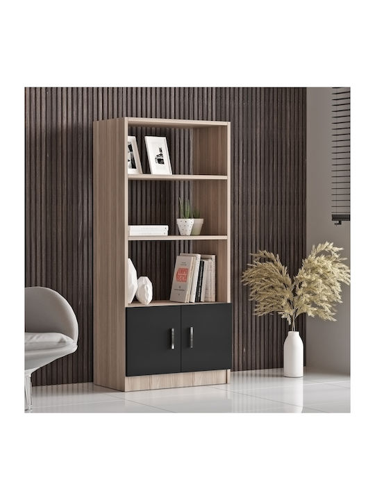 Bibliothek Edgware Black Velvet-Black Metal 63.6x37.6x140cm