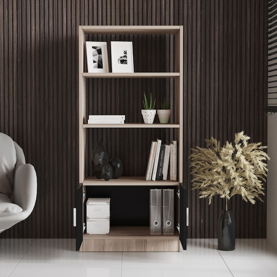 Bookcase Edgware Black 63.6x37.6x140cm