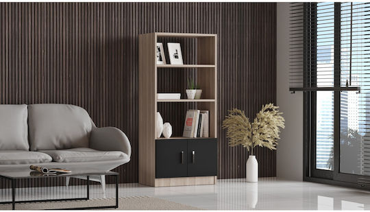 Bookcase Edgware Black 63.6x37.6x140cm