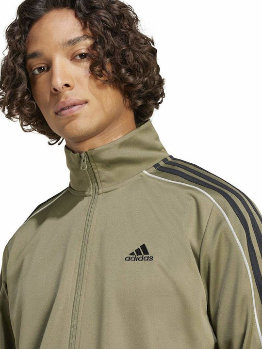 3-Stripes Doubleknit Tracksuit Glossy with Elastic Green