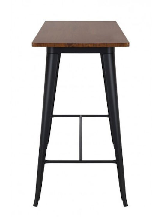 Relix Outdoor Bar Free Standing Table with Wood Surface and Metal Frame Oak 120x60x102cm