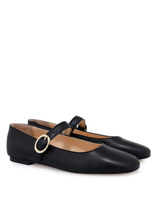 Tsakiris Mallas Leather Ballerinas Black