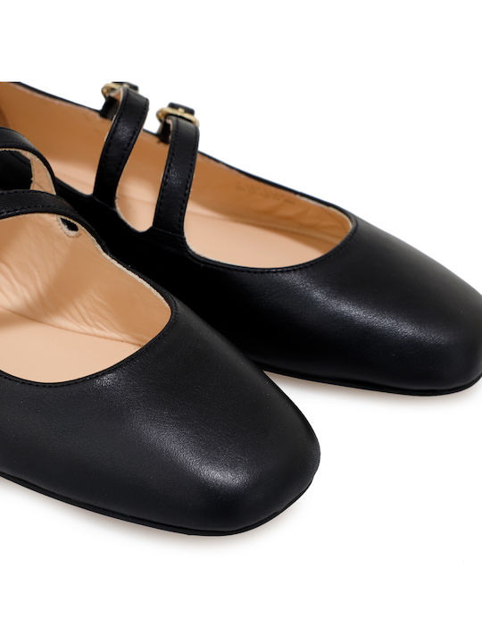 Leather Ballerinas Black