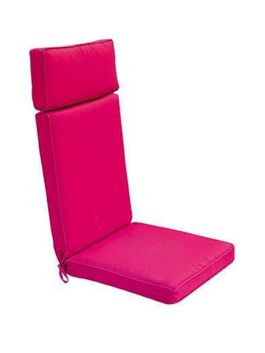 Karekla by Fragkoulakis Waterproof Garden Chair Cushion with Backrest Pink 47x117cm