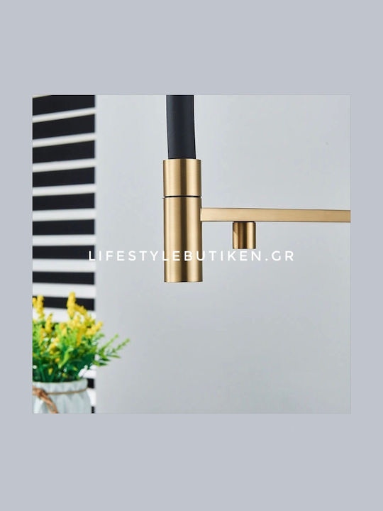 Naron Ψηλή Μπαταρία Κουζίνας Πάγκου με Ντουζ Brushed Gold