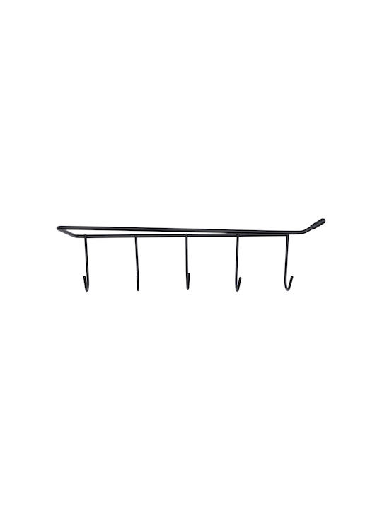 Uncle George Haken Badezimmer 5 Plätze Saugnapf ​28x8cm Schwarz