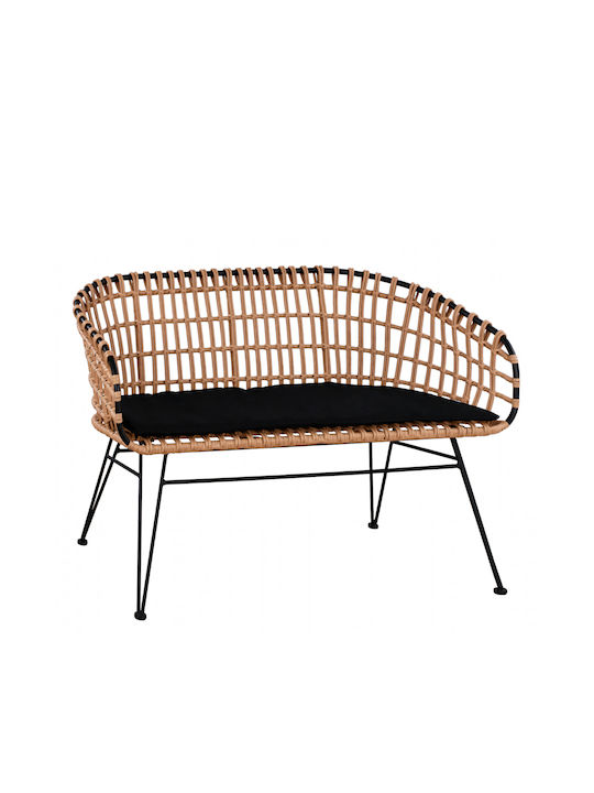 Arvenius Canapea cu două locuri Exterior Rattan cu Perne 124x57x77cm