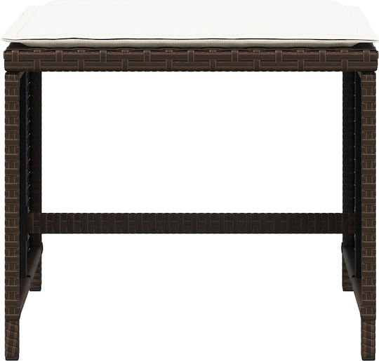 Băncuțe De Grădină Cub Pentru Exterior Rattan Cu Pernă Maro 4 Buc 41x41x36cm