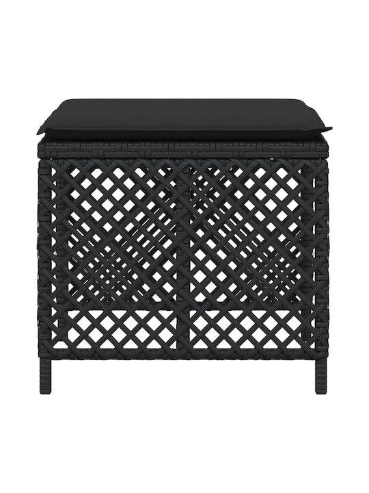 Gartenhocker Würfel Außengebrauch Rattan mit Kissen Schwarze 4 Stück 41x41x36cm