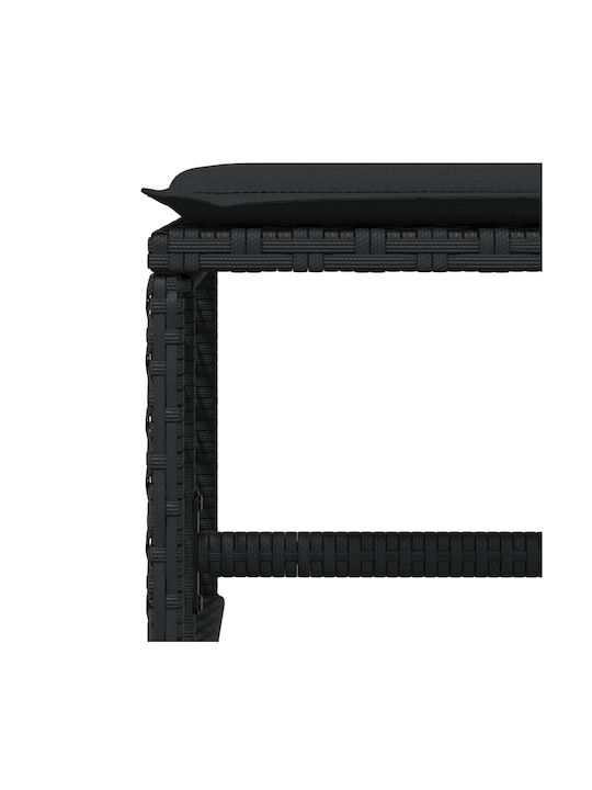 Gartenhocker Würfel Außengebrauch Rattan mit Kissen Schwarze 4 Stück 41x41x36cm