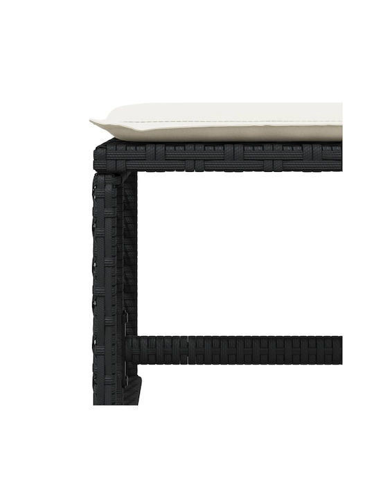 Băncuțe De Grădină Cub Pentru Exterior Rattan Cu Pernă Negre 4 Buc 41x41x36cm