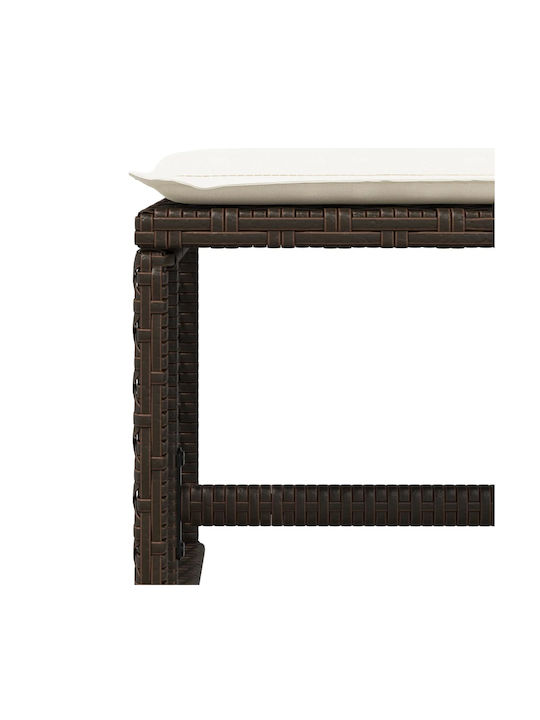 Băncuțe De Grădină Cub Pentru Exterior Rattan Cu Pernă Maro 4 Buc 41x41x36cm