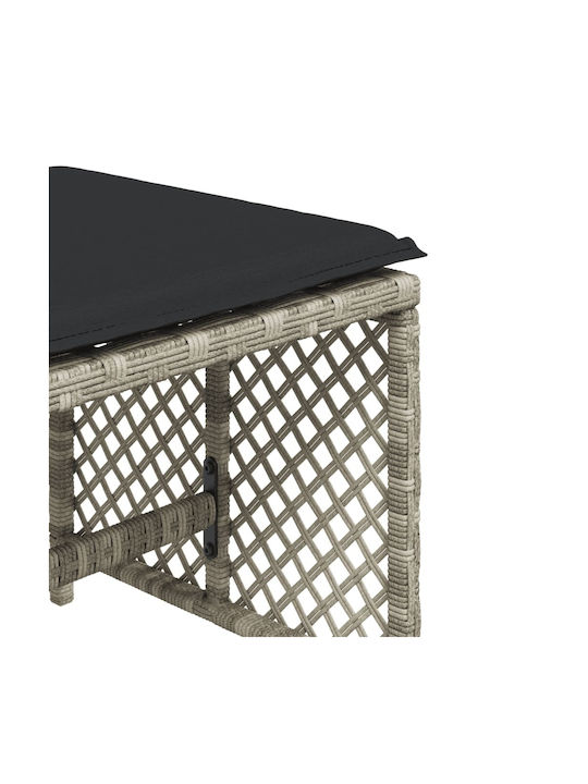 Băncuțe De Grădină Cub Pentru Exterior Rattan Cu Pernă Gri 4 Buc 41x41x36cm