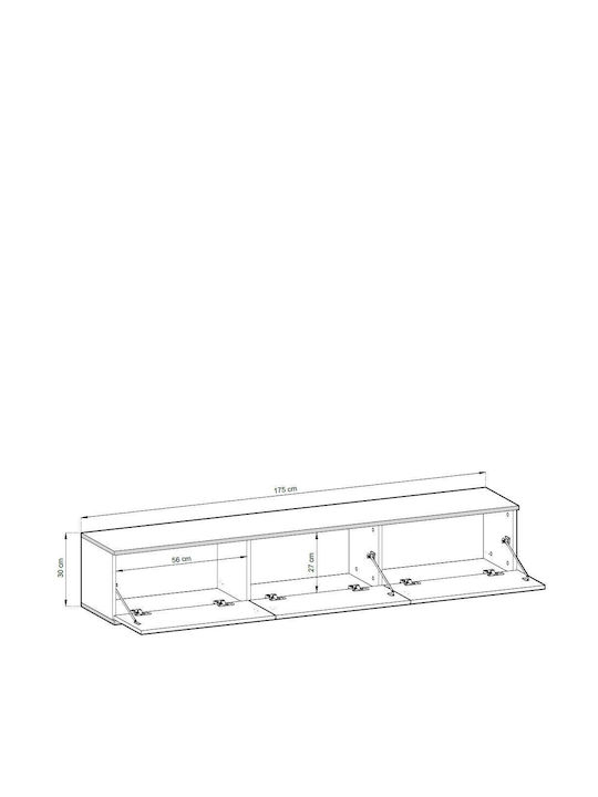 Έπιπλο Τηλεόρασης Γκρι Μ175xΠ32xΥ30cm