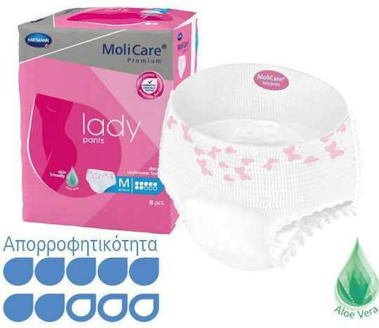 Hartmann Molicare Premium Lady Pants Scutece Chiloți pentru Incontinență 7 picături Mediu 8buc
