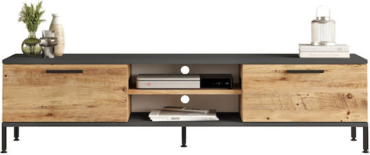 Enfield TV Stand Made of Solid Pine Wood/Anthracite L160xD35xH39.1cm