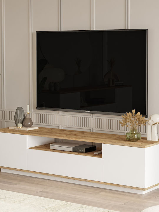 Stand TV Chilham Natural/Alb L180xA44,5xÎ44,6cm