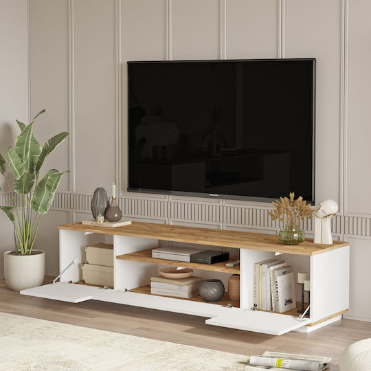 TV-Ständer Chilham Naturweiß M180xP44.5xH44.6cm