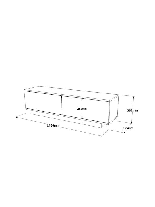 TV-Ständer Brent Schwarz M140xP35.5xH38.2cm