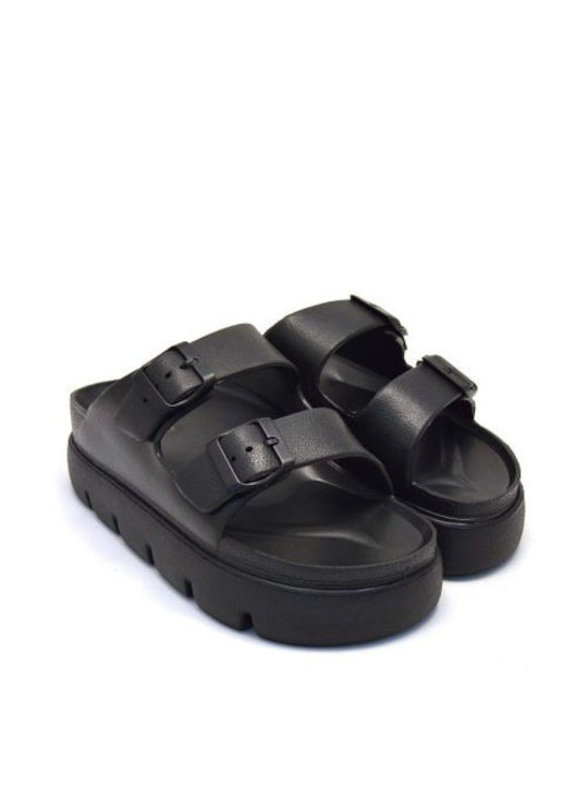 Ateneo Damen Flache Sandalen in Schwarz Farbe