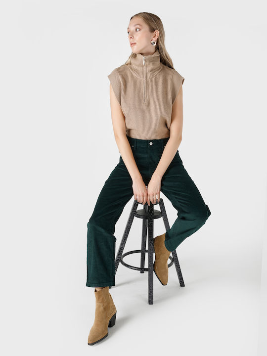 Damen Stoff Hose Green