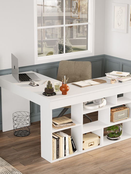Schreibtisch Feltham Holz White 115x120x72cm