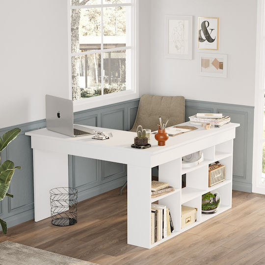 Schreibtisch Feltham Holz White 115x120x72cm