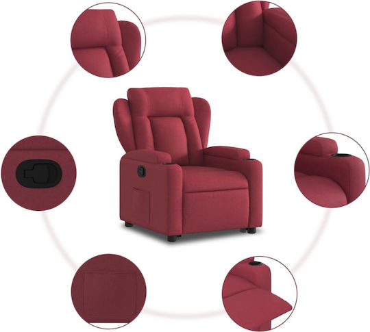 Relaxsessel mit Fußhocker Bordeaux 77x94.5x100cm