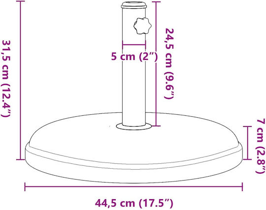 vidaXL Stand de umbrelă din Plastic Gri 32x32cm