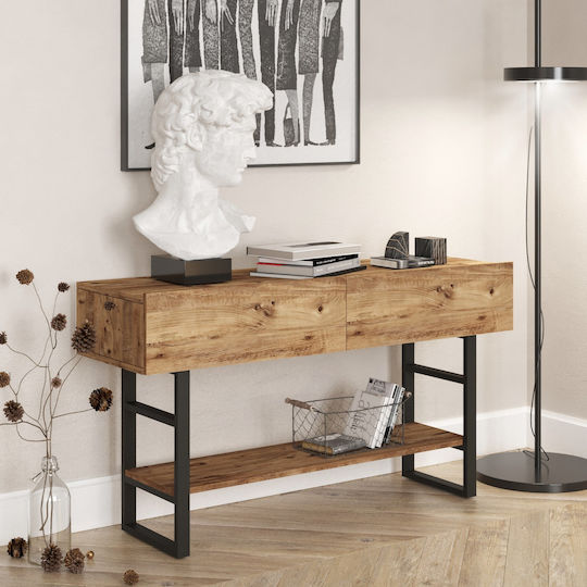 Bickley Solid Wood Console Table Pine/black L139xW75.7xH43cm