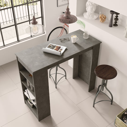 Brockley Table Bar Wooden with Cement Frame Gray 120x51.6x101.8cm