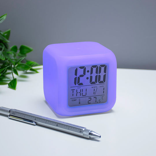 The Source Επιτραπέζιο Ψηφιακό Ρολόι LCD με Ξυπνητήρι Λευκό 94123