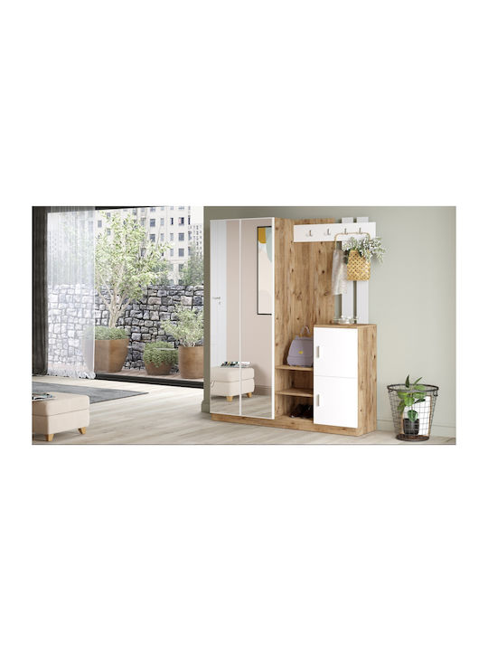 Crayford Mobilier de Intrare cu Dulap pentru Pantofi Pine/White 147x35x180cm