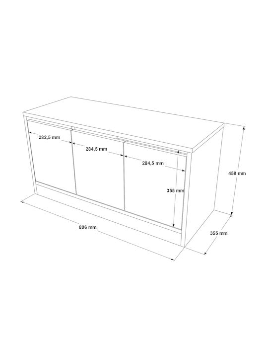 Crofton Eingangsmöbel mit Schuhschrank White 89.6x35.5x45.8cm