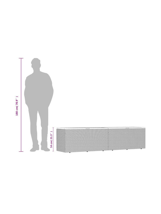 vidaXL Cutie de depozitare pentru exterior Rattan Bej L220xW50xH54buc