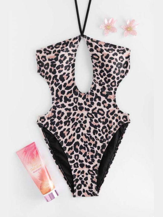 Ολόσωμο Μαγιό Animal Print Μπεζ