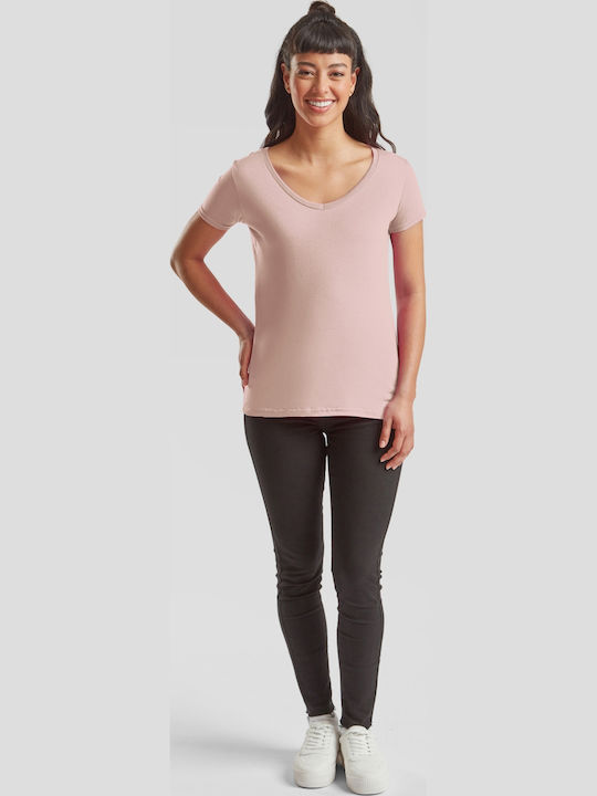 Fruit of the Loom Iconic Women's Short Sleeve Promotional T-Shirt Powder Rose