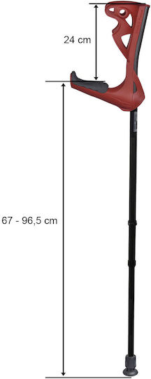 FDI Forearm Crutches Premium Βακτηρία Αγκώνα Κόκκινο 1407204