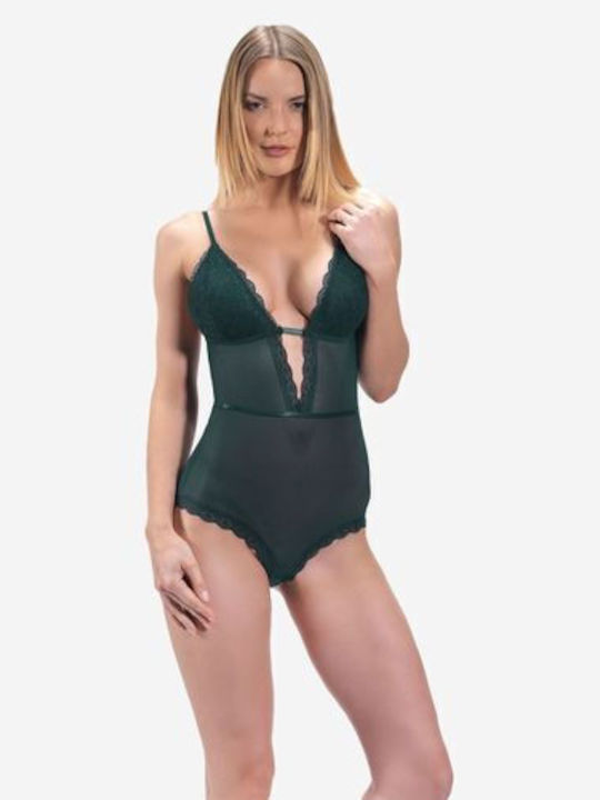 CottonHill Sexy Κορμάκι με Δαντέλα Μαύρο