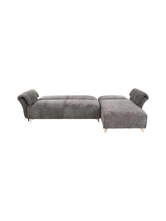 Mailo Corner Couch Bed with Reversible Angle Dark Gray 300x150x87cm