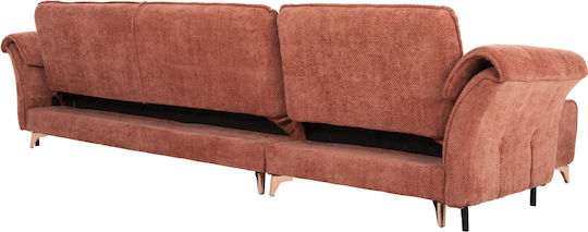 Mailo Corner Couch Bed with Reversible Angle Orange 300x150x87 cm