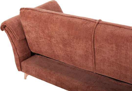 Mailo Corner Couch Bed with Reversible Angle Orange 300x150x87 cm