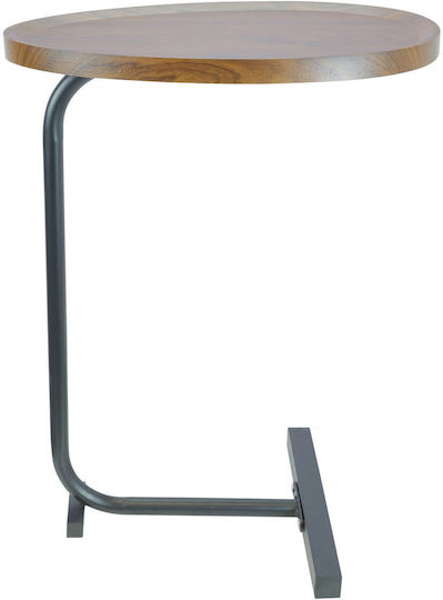 Oval Beistelltisch Holz Braun M45xL30xH62cm