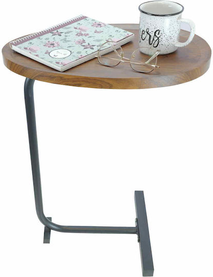 Oval Beistelltisch Holz Braun M45xL30xH62cm