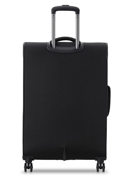 Securitech by Delsey Μεγάλη Βαλίτσα Ταξιδίου Υφασμάτινη Black με 4 Ρόδες Ύψους 76εκ.