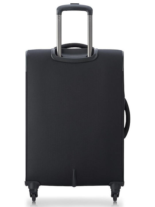 Securitech by Delsey Medium Fabric Suitcase Black With 4 Wheels Height 66cm