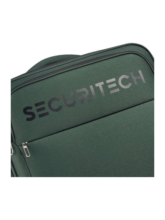 Securitech by Delsey Valiză De Călătorie Medie Din Material Textil Vanguard Verde Cu 4 Roți Înălțime 66 Cm